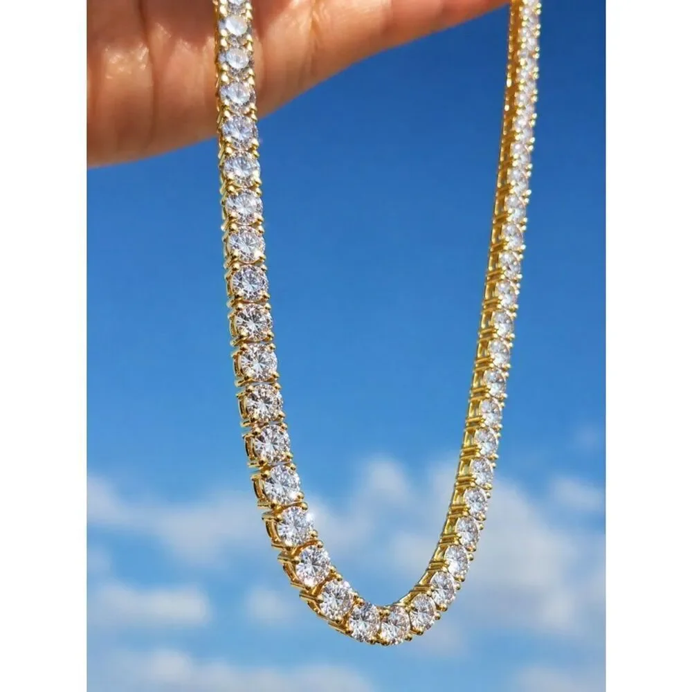 Gold Diamond Tennis Necklace